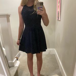 Navy lacy skater skirt dress